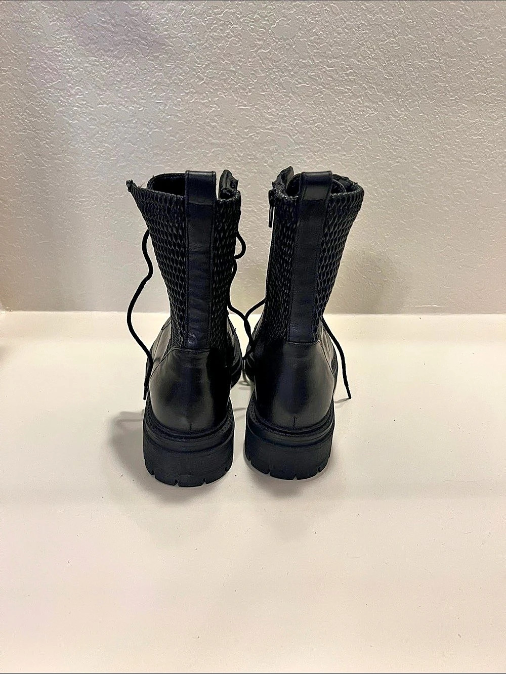 Black Platform Combat Boots Like New - Picture 3 of 4